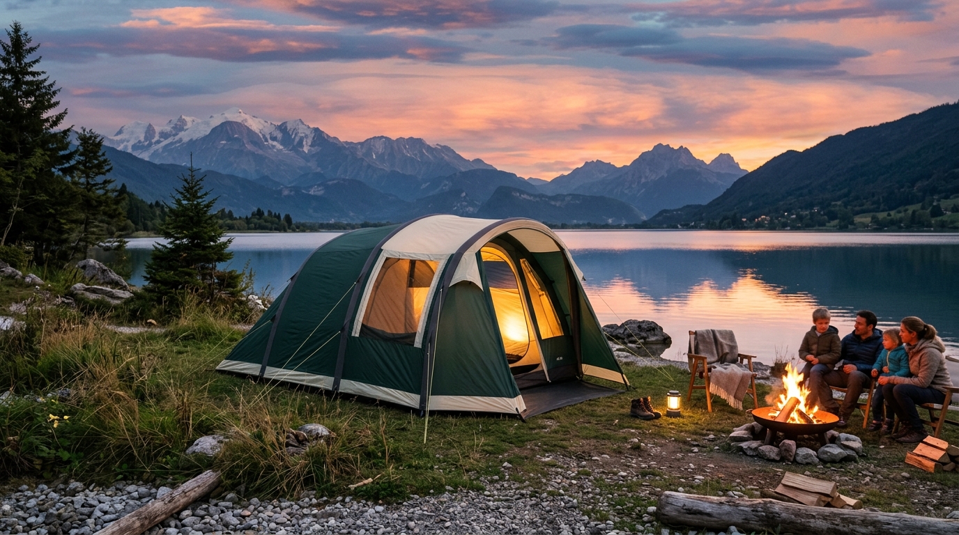 VANCUBE Inflatable camping tent in French Alps